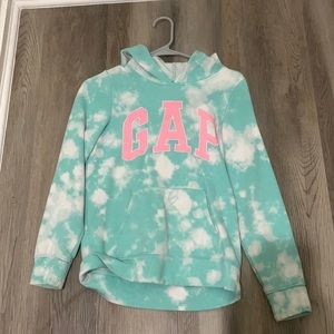 Light blue/white tie dye girls hoodie